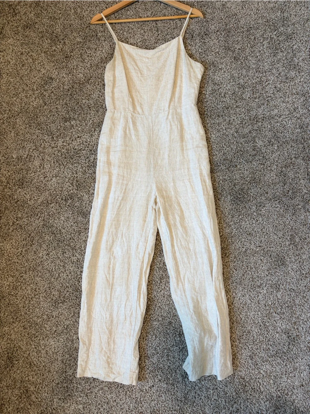 Women's Cream Linen Jumpsuit